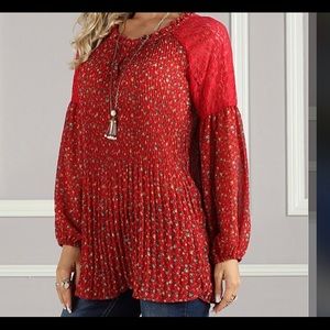 Susan Betro Floral/Lace tunic women’s L